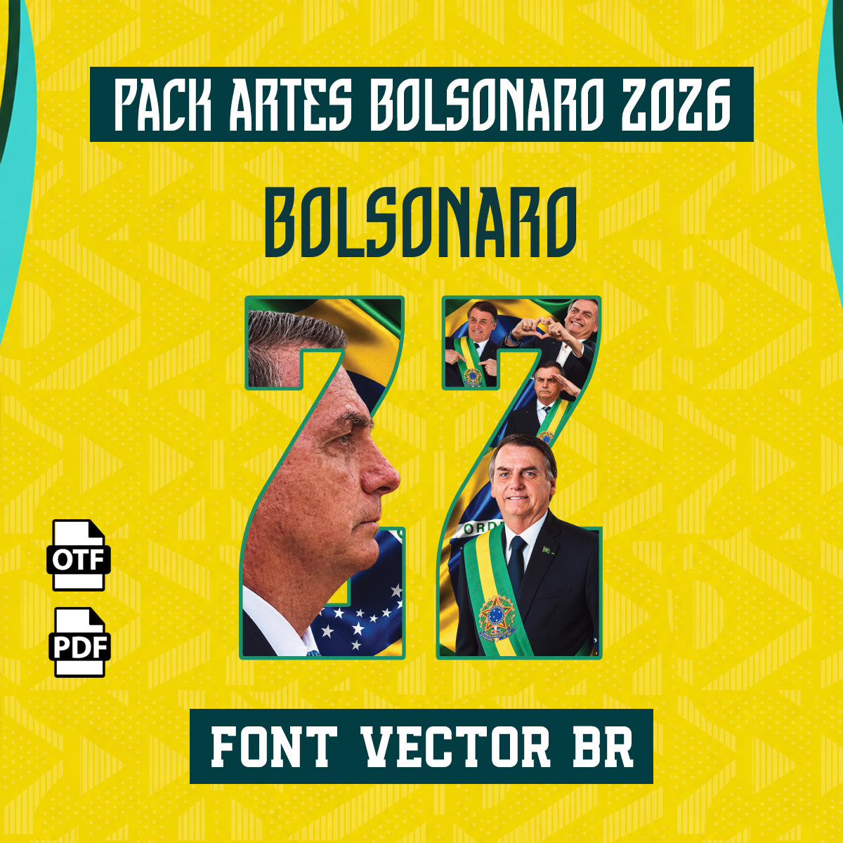 Pack Artes Bolsonaro 2026 (3 ARTES) 4K