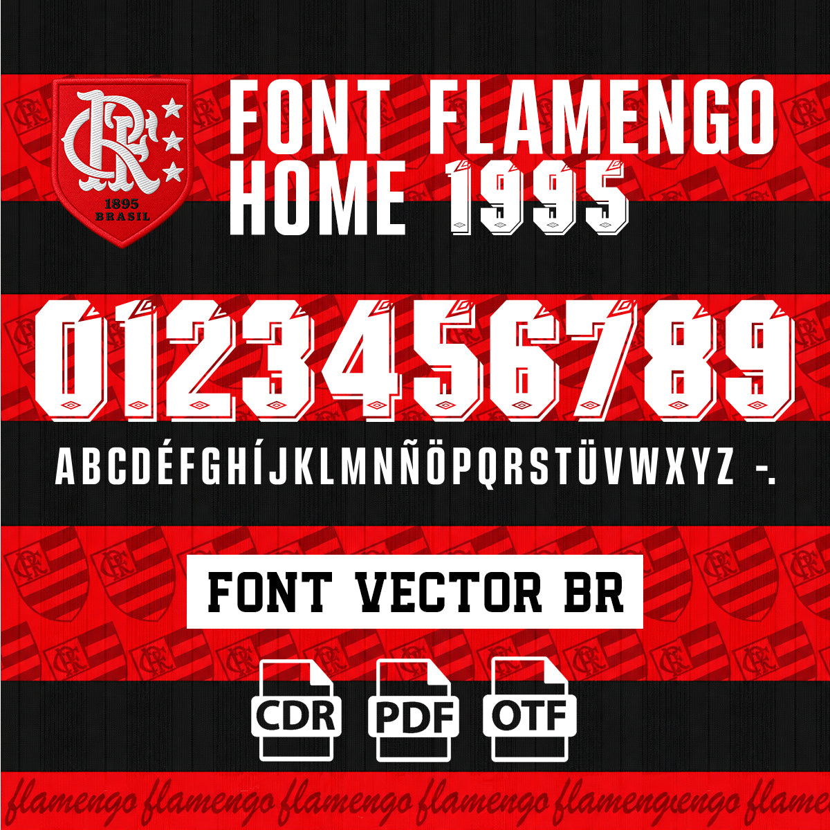 Font Flamengo Home 1995 Vector