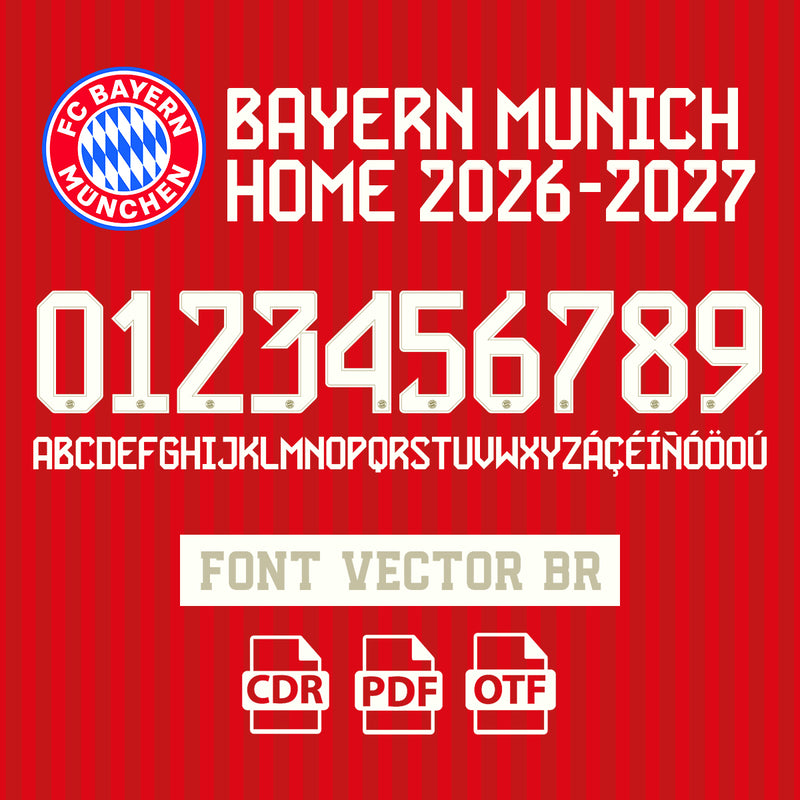Font FC Bayern Munich Home 2026/27 Vector
